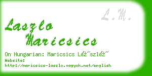 laszlo maricsics business card